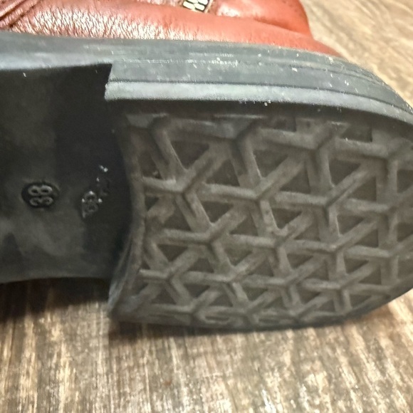 MJUS Sz. 38 (7.5) worn twice!! Brown Leather Ankle Boots zip suede top cognac - Picture 8 of 16